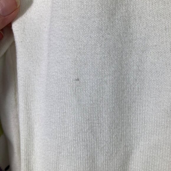 Womens Vintage Tailor B Moss Clothing Co Long Sleeve Cardigan White Green Purple - Picture 7 of 8